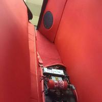 Behind the seat