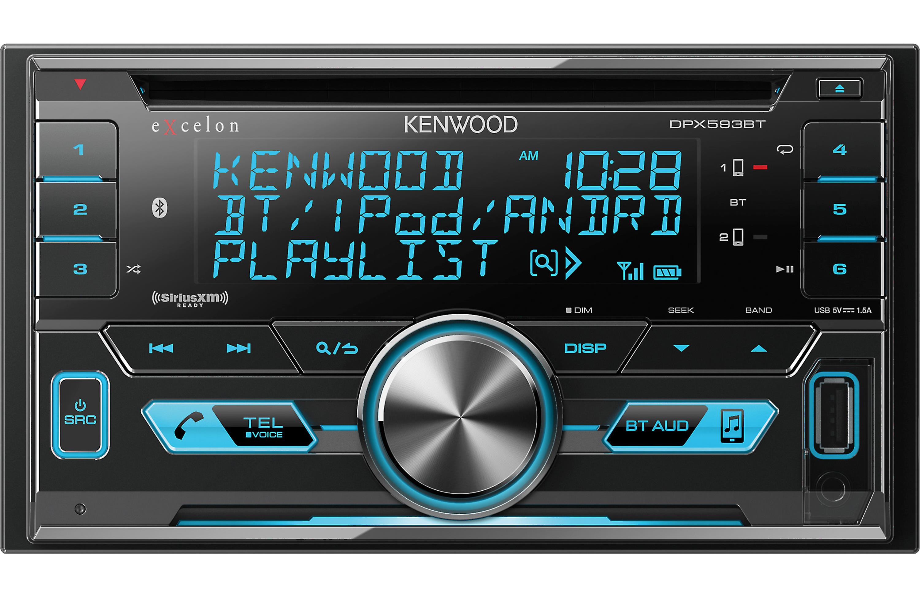 Separar enfermo práctica Kenwood DPX593BT - 2-Din CD Receiver with Bluetooth - CD and digital media  receivers - Custom Sounds & Tint