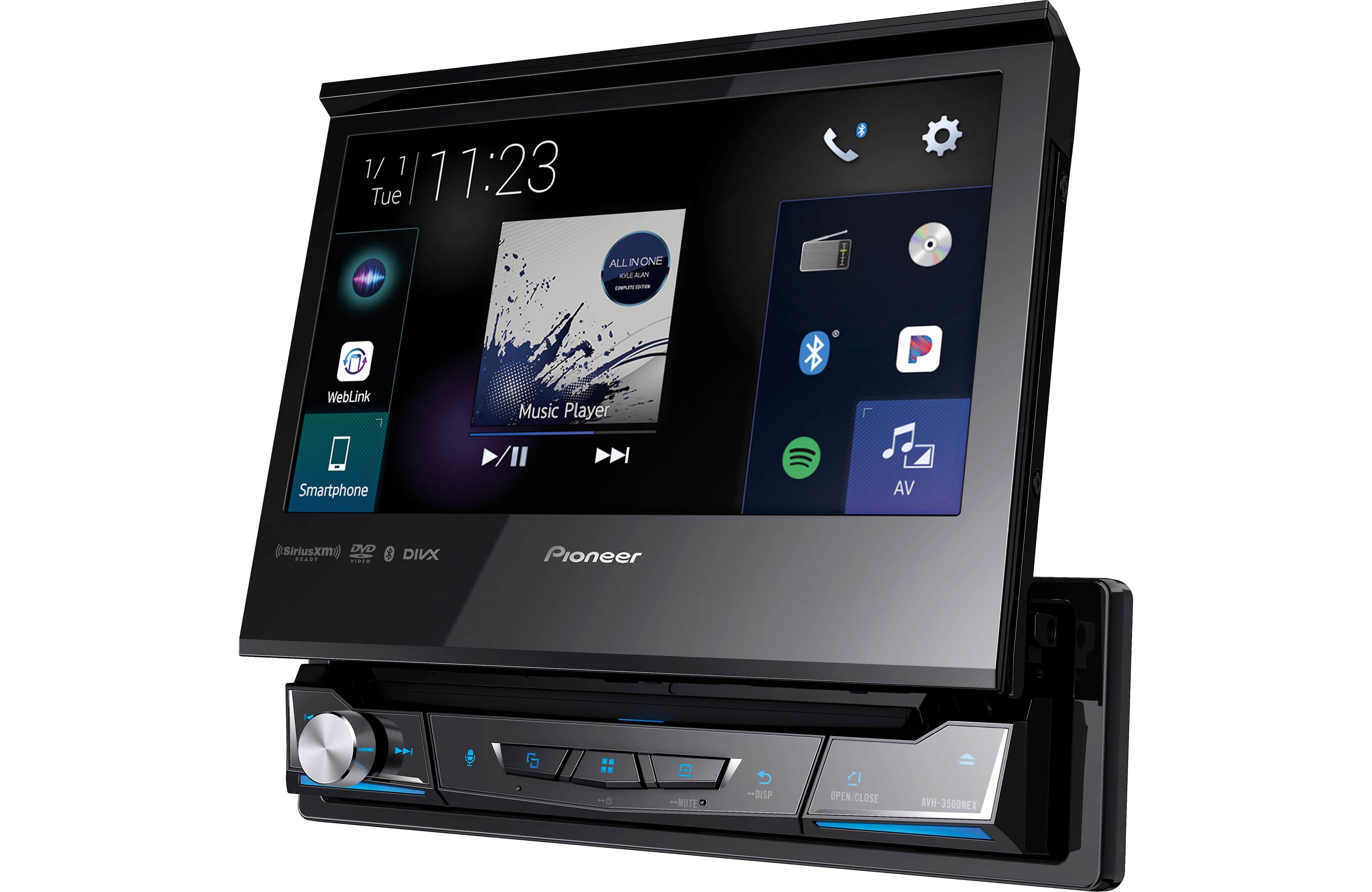 Pioneer AVH-3500NEX - Single Din Radio with Flip Out Touch Screen, Bluetooth  and DVD - Car DVD receivers - Custom Sounds & Tint