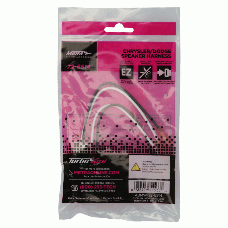 Metra 72-6514 - Chrysler/Dodge 1990-Up Speaker Harness - Radio